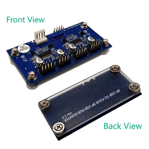 homem 1 a de 9pin USB CUBO fêmea 2 do cartão-matriz do cartão do cabo de extensão 4 ao cubo 8-Port