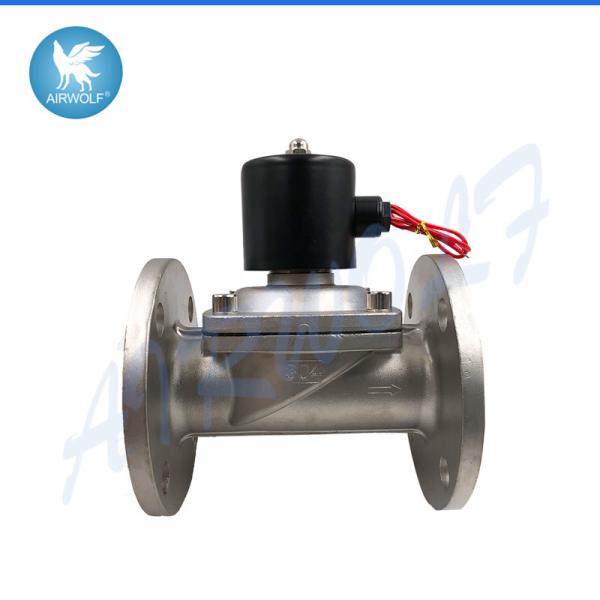 Válvula de solenoide de aço inoxidável flangeada normalmente fechada