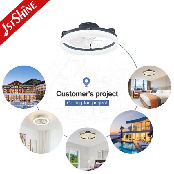 ABS Clear Plastic Blades 20 Inch Ceiling Fan with LED Light and Flush Mount Design