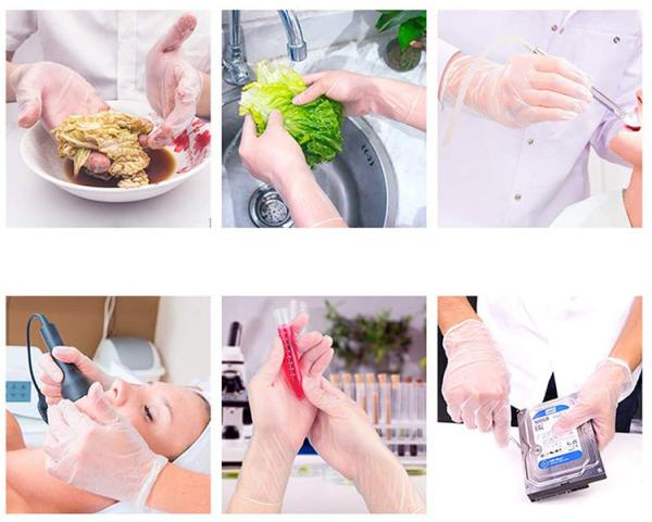 PVC Vinyl Medical Grade Disposable Exam Gloves M L Size With CE FDA SGS Certification
