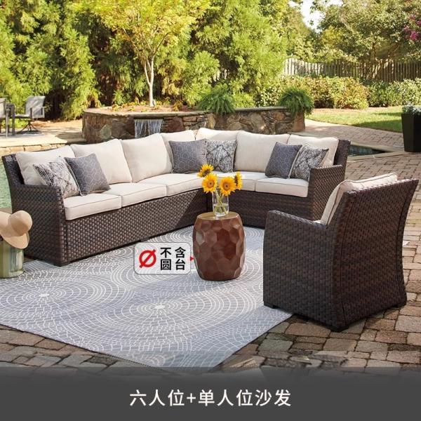 Outdoor Sofa Furniture, Patio Wicker Rattan Garden Set Waterproof And Sunproof Terrace Lounge Chair Nordic-style Garden