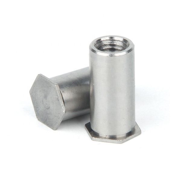 Aluminium Hex Head Blind Hole Self Clinch Standoff Zinc Plated Finish For Metal Plate