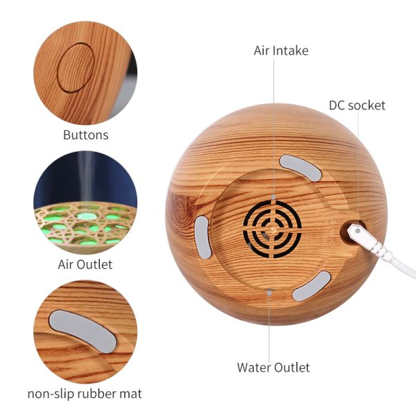 USB Aroma Diffuser Continuous And Intermittent Operation Mode 5V1000mAH Voltage Essential Oil Ultrasonic Humidifier for Office Home Spa
