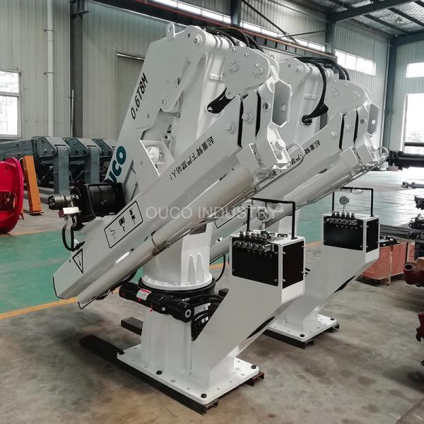 заграждение серебра костяшки крана постамента 0.6T 8M телескопичное оффшорное гидравлическое для морской деятельности