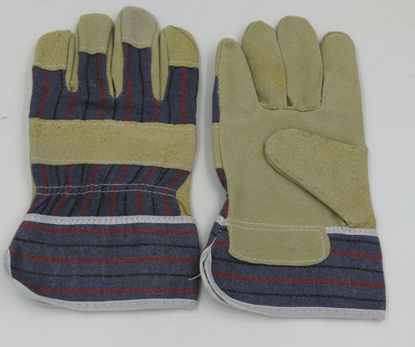 10 inch pig Leather with cotton back Working Gloves