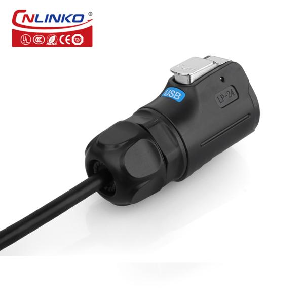 USB Plug Male Female USB3.0 Panel Mount Wall Mount Receptacle Dust Cover Waterproof IP68 LP24 Outdoor USB Connector