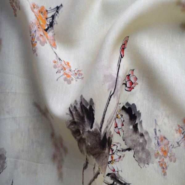 A tela macia Tencel do tule do teste padrão floral imprimiu algodão puro a roupa de noite impressa