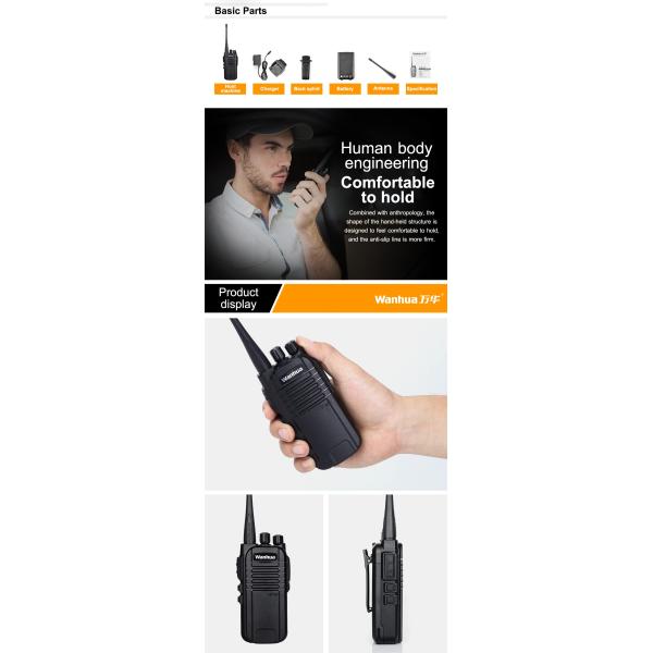 Portable Two Way Radio Handheld Uhf Walkie Talkie for Hotel and Restaurant Staff