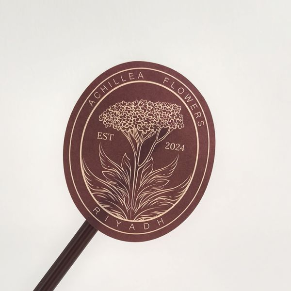 Customized Texture Paper Sticker Embossed Ellipse Label Roll Logo Design for Juice Food Cosmetic Glass Bottle