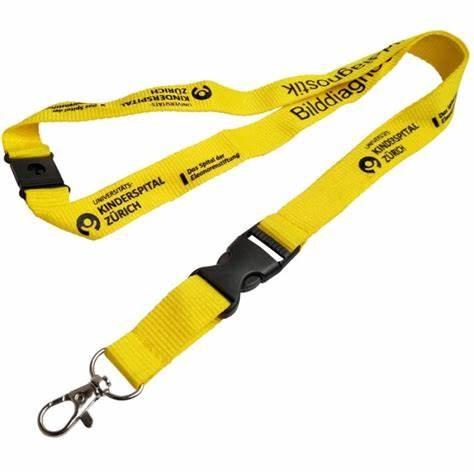 Personalizado Flat Breakaway Poliéster Lanyard Plástico tecido Pantone Cor