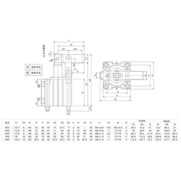 Automatic Link Clamp Cylinder / Pneumatic Link Clamp Aluminium Alloy