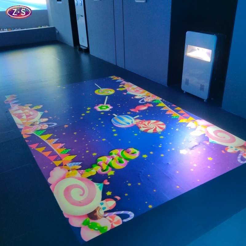  Wall and Floor Projection Entertainment System for Mobile Commercial Applications