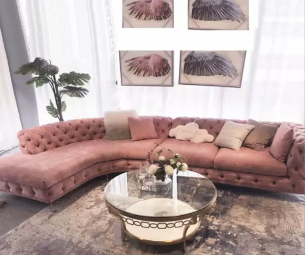 Sofa sectionnel de salon tufté américain de style 3 morceaux pour la maison