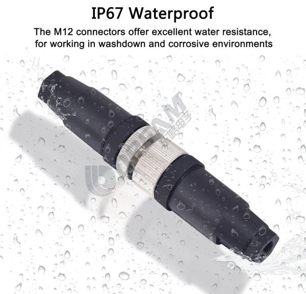M12 5Pin Male Female Socket Panel Aviation Wire Connector Industrial Circular Connector Outdoor Waterproof IP67