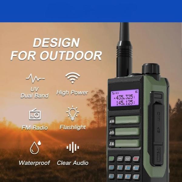 Handheld Walkie Talkie TYPE-C Recharger Long Range Waterproof UV16 Transceiver Ham Radio