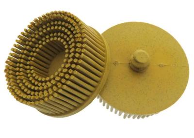 Yellow Abrasive Bristle Disc Brush Tapered 2 Inch Diameter Grade 80 Grit