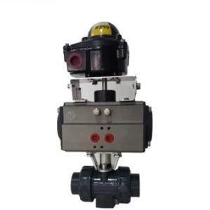2 vias Elétrico PVC dupla ligação válvula de esferas de ligação de fio resistente a produtos químicos