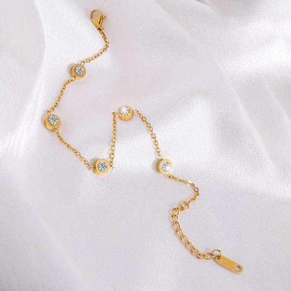 Pulseras de cadena para mujer de acero inoxidable chapado en oro
