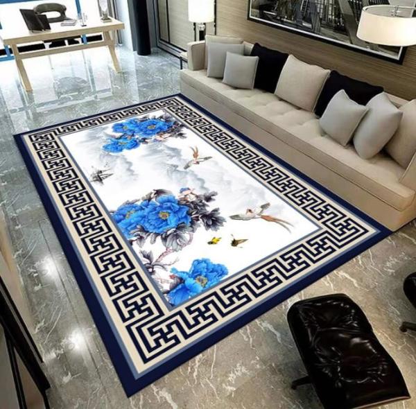 Simple Water Absorption Carpet Bedroom Sofa Living Room Floor Carpet Chinese Style