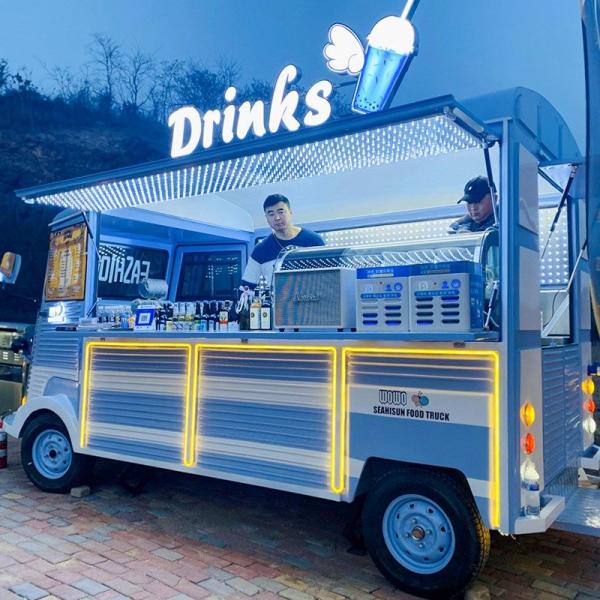 Electric Hot Dog Cart Four Wheels Mobile Kitchen Ice Cream Truck for Customized Needs