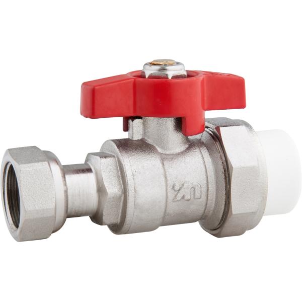 5201A Gas Stove Valve Brass Ball Valve DN15 for Residential Hot Water Supply with PP-R Adapter x Flexible Female Nut