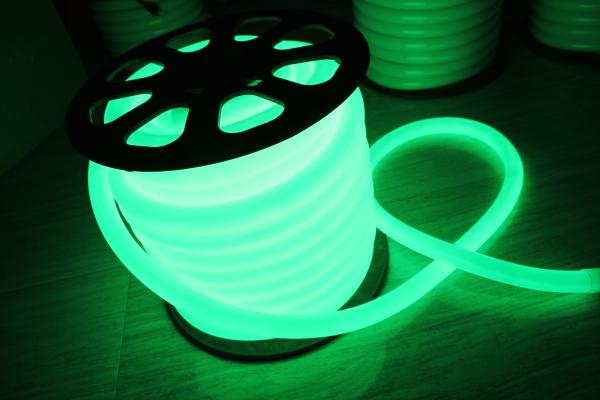 luz de neon flex LED de alta luminosidade cor verde 110v 25mm para exterior