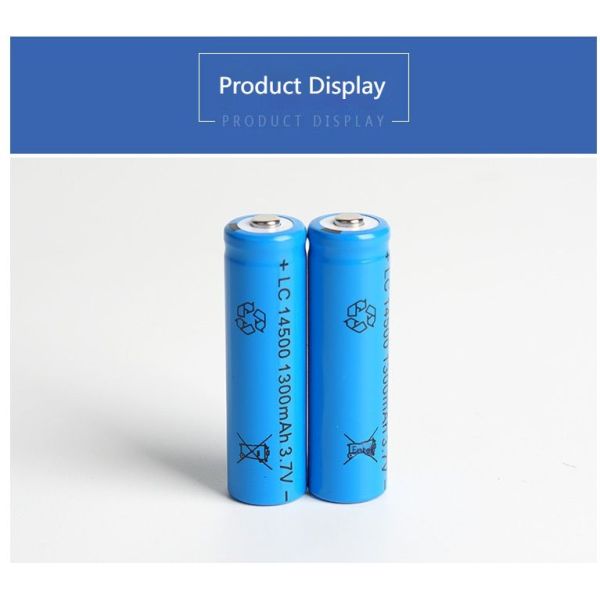 Cheap LC 14500 Lithium Battery Long Cycle Rechargeable 3.7V1300mAh Mouse & Flashlight Battery Strong Light 1 Year Warranty