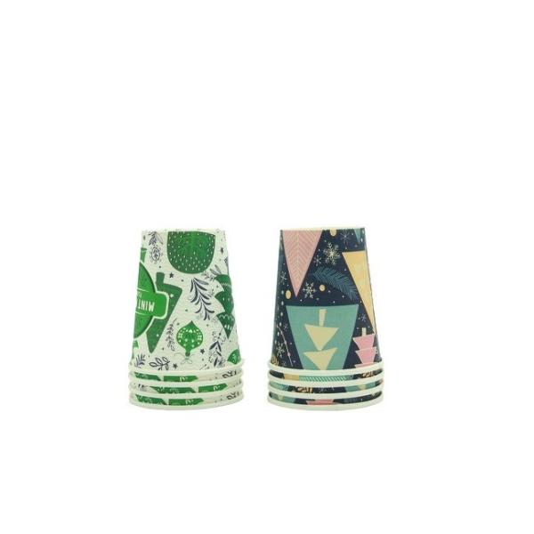 Vasos de papel desechables de Navidad de 16 oz engrosados y duraderos para café y té