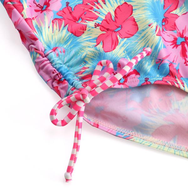 Girl's Swimwear flower print Double-deck flouncing Swimsuit off shoulder swimwear one piece swimsuit