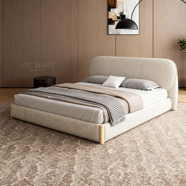 Nordic Style Teddy Velvet Art Bed Bedroom Furniture Italian Luxury Modern King