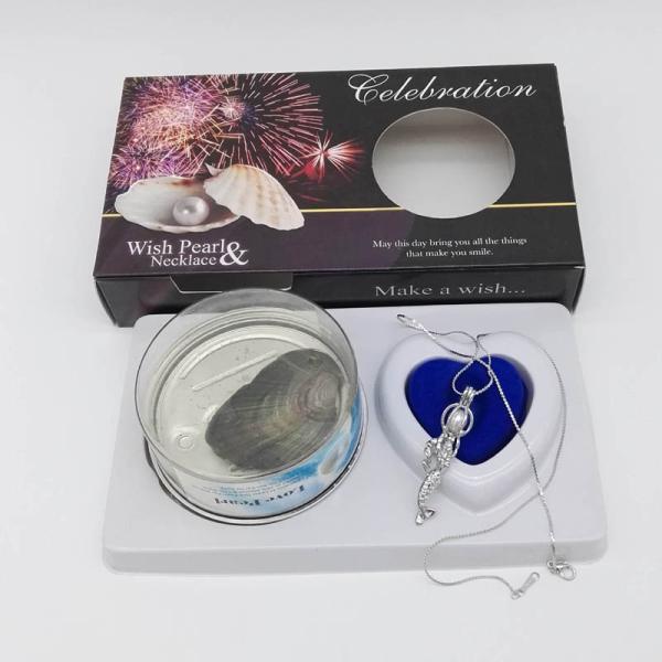 DIY Wish Pearl Necklace Gift Box With Mermaid Shaped Cage Pendant