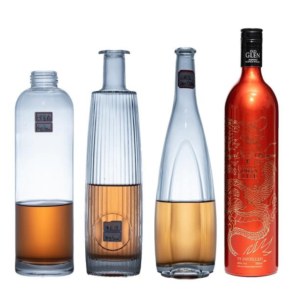 Customized 750ml Glass Bottle for Champagne Gin Vodka Brandy Packaging