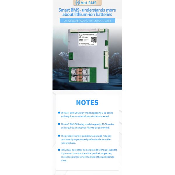 ANT BMS Relay 21S-30S 72V-108V 400A Smart LiFePO4 High Power BMS