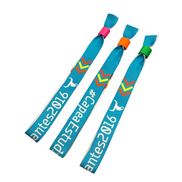 Custom Size Event Festival Party RFID Satin Fabric Wristbands with Logo Printing