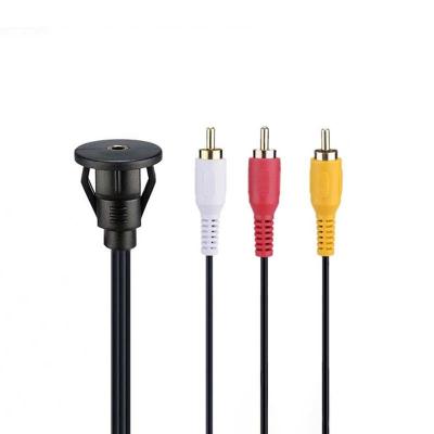 Cable d'extension étanche DC 3.5 à 3RCA personnalisé avec panneau de montage à décharge pour ordinateur de moto pour voiture, camion, bateau