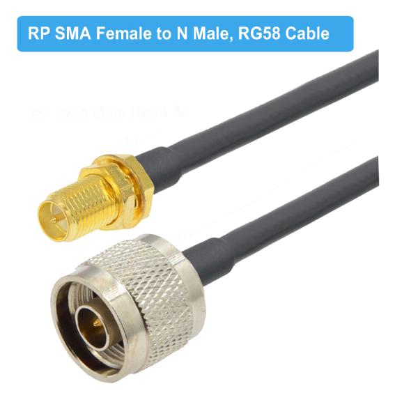 RF Coaxial Automotive Wiring Harness RG-58 Coaxial Cable N Type To SMA 15cm 50cm 1m 2m