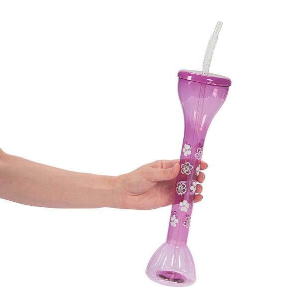 PET Party Yard Cups With Lids And Straws Luau Plastic Yard Glasses For Party Event