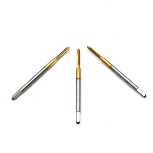 Tap for metric thread for through hole straight 2 flutes spiral web thining of chamfer M2x0.4