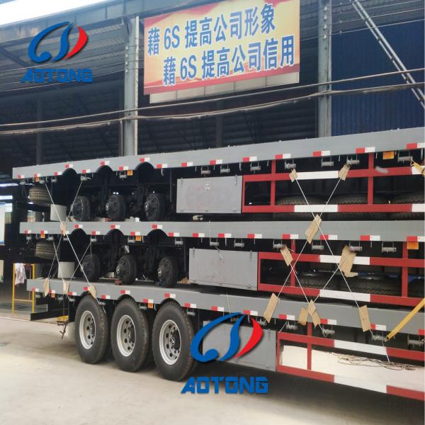 40ft Container Carrier Flat Deck Semi Trailers Air / Mechanical Suspension