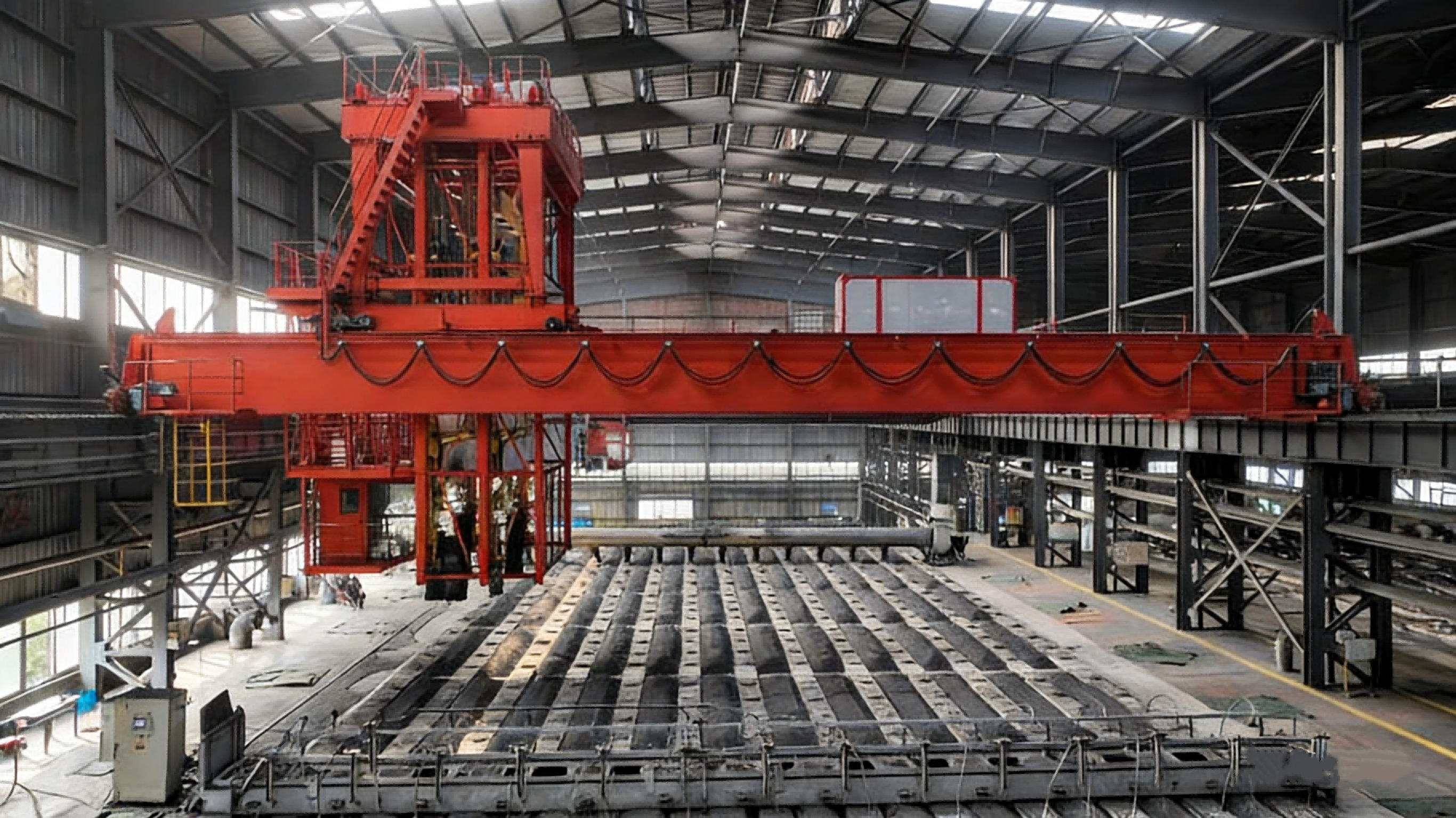 Zehua Heavy Duty Anode Carbon Block Stacking Overhead Crane with Motor Engine PLC & Gear Customized for Carbon Plant & Potroom