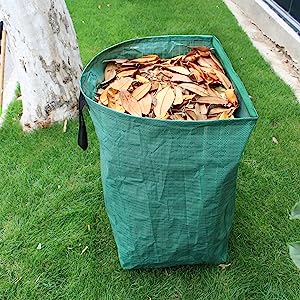 Heavy Duty Home and Yard Waste Bag 48-Gallon Woven Polypropylene, Reusable Lawn and Leaf Garden Bag with Reinforced