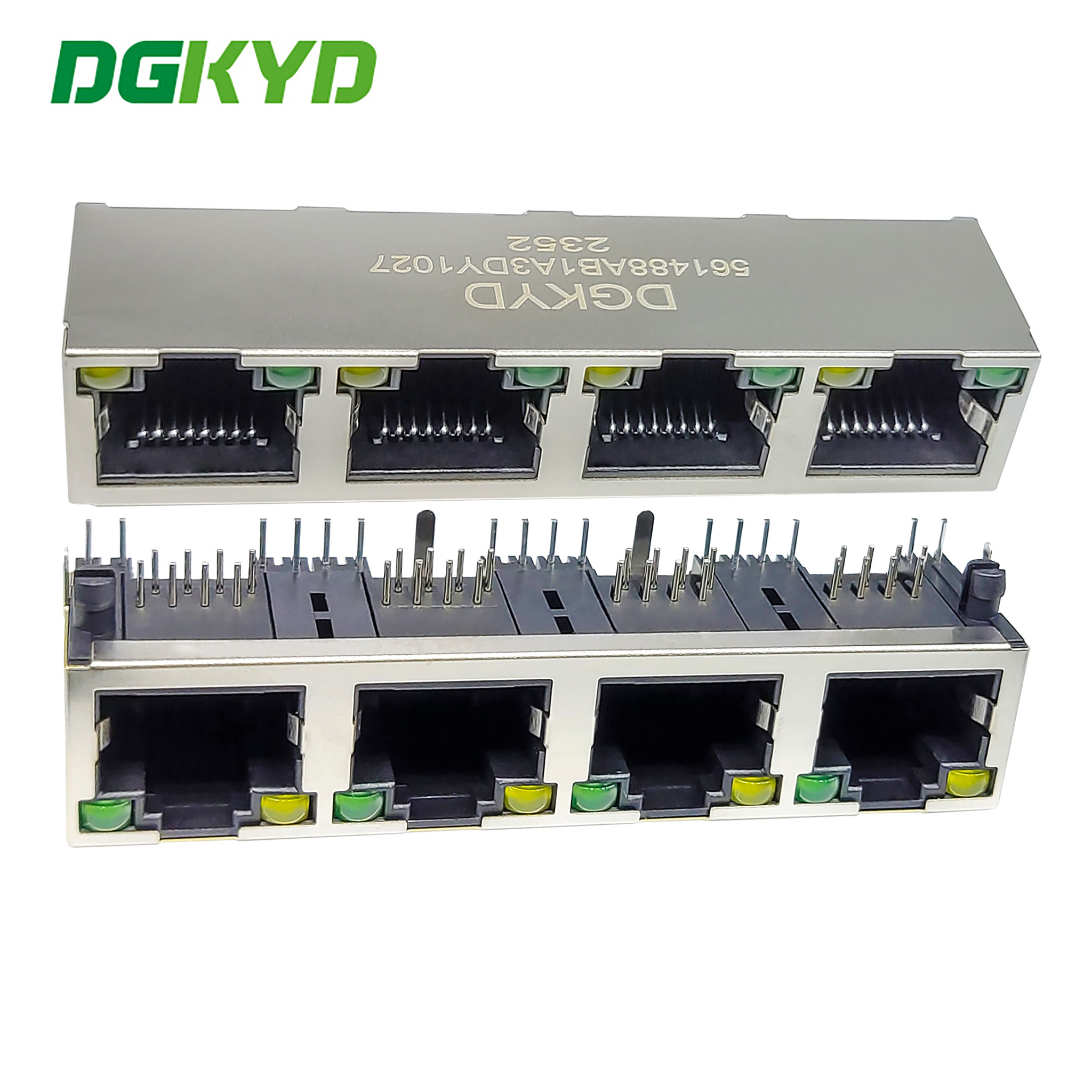DGKYD561488AB1A3DY1027 RJ45 многопортовая розетка 8p8 соединитель четырех портов прямой разъем соединителя сетевой порт