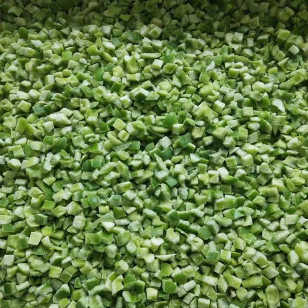 Wholesale Chopped Individually Flash IQF Frozen Green Bell Pepper Diced/Green Pepper Cubes