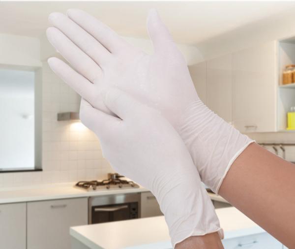 Surgical Non Powdered Latex Gloves Extra Grip 240mm Length White Color