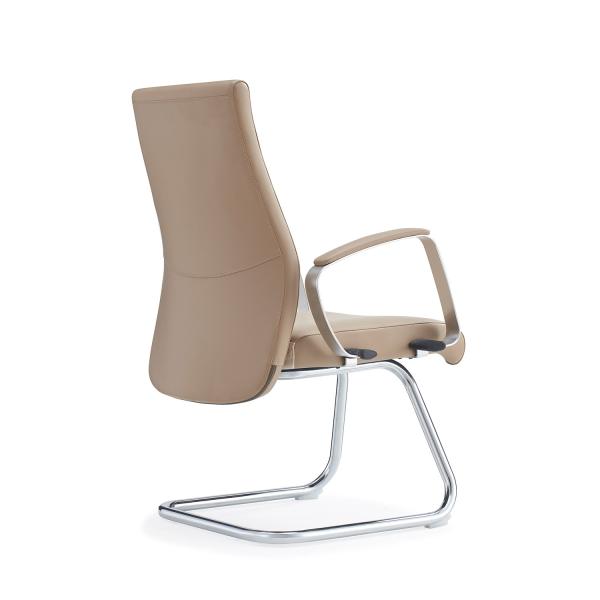 MID Back Cow Genuine Leather Office Swivel Chair For Executive Visitor