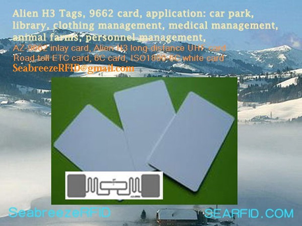 UHF AZ-9662 inlay card, Alien H3 long-distance UHF card, Road toll ETC card, UHF 6C card, ISO1800-6C white card