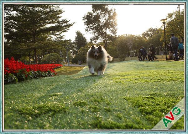 Anti - Wear Landscaping Artificial Grass With Field Green / Apple Green Color