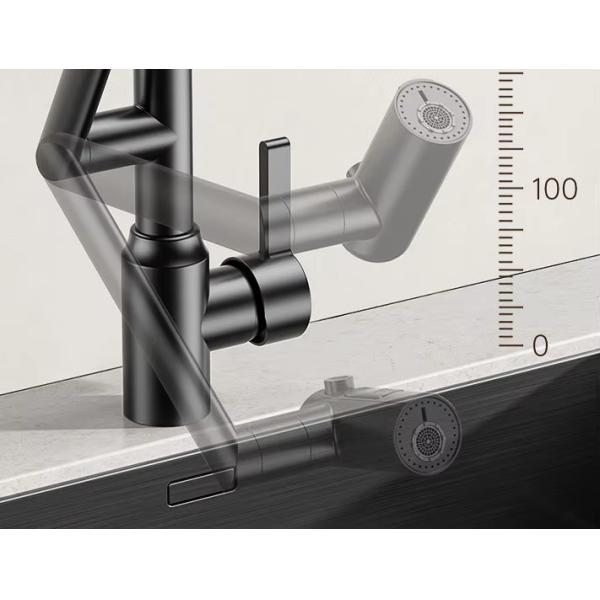 Modern 304 stainless steel single-hole installation kitchen and bathroom faucet, cold and hot dual-purpose ceramic basin faucet, electric faucet