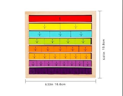 Montessori Wooden Mathematics Addition Subtraction Operation Fraction Learning Building Blocks Kids Counting Number Toys
