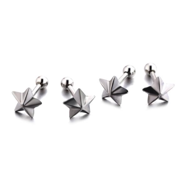 Christmas girls fift shiny star cute earrings stainless steel body jewelry